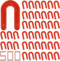 DGSL Tile Leveling System Tile Spacers 1/8 Inch, 500 pieces Horseshoe Shim U Shape Plastic Tile Leveling Clips for Various Types of Tile Leveling (Red)