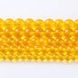 46pcs 8mm Smooth Yellow Crystal Glass Beads Citrine Round Loose Beads for Jewelry Making DIY Bracelet Necklace 15" Energy Healing Power Stone Beads