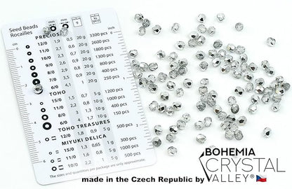 100 pcs of Faceted Fire Polished Pressed Czech Glass Beads 4mm (0.16in), Crystal Silver Aluminum Labrador 00030-27001 BCV