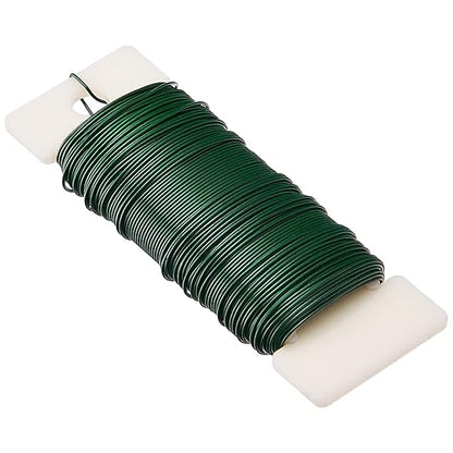 Hapeper 22 Gauge Floral Flexible Paddle Wire for Christmas Wreath Tree, Flower Arrangements, 3 Pack 114 Yards (Green)