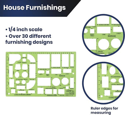 Pacific Arc House Furnishing Template Guide, with Beds, Tables, Couches, Chairs, and Other Furnishings