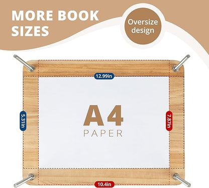 50 Pcs Book Binding Kits, 15"x11.4" Inch Wooden Book Press，Books Binding Materials, with Bone Folder, Awl, Needles for DIY Bookbinding, BookRepair, Handmade Crafts