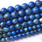 60PCS 6MM Lapis Blue Beads Stone Energy Healing Beads for DIY Jewelry Bracelet Necklace Making - 15Inch