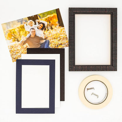 5x7 Mat for 8.5x11 Frame - Precut Mat Board Acid-Free Navy 5x7 Photo Matte Made to Fit a 8.5x11 Picture Frame, Premium Matboard for Family Photos, Show Kits, Art, Picture Framing, Pack of 25 Mats