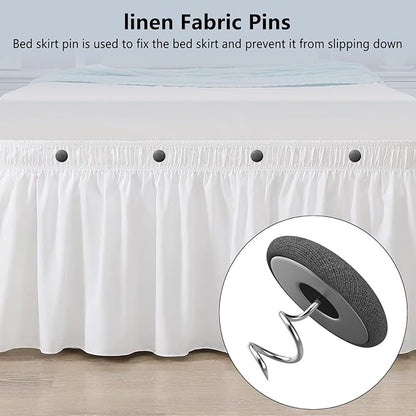 12 Colors Fabric Covered Button Twist Pins Dust Ruffle Pins- for Sofa，Upholstery，Armchair Caddies, Armrest Covers,Bed Skirts, Slipcovers, Headliners (Dark Grey, 12)
