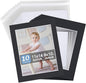 Somime 10 Pack Black Picture Frame 11x14 Mat Board,White Core Bevel Cut Mats 8.5x11, Whole Frame Mat Kit Includes 10 Picture Photo Mattes & 10 Backings & 10 Krystal Sleeve Bags