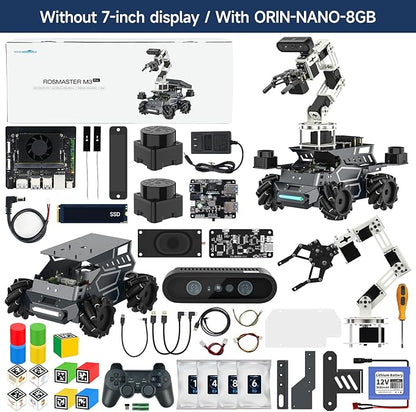 Yahboom Jetson Orin Nano 8GB ROS2 AI Robot Kit Large AI Model Supports 3D Mapping Navigation, Movelt Simulation, AI Vision, App Control