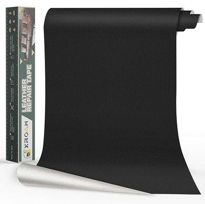 Leather Repair Tape, 16x79 inch Leather Patches for Furniture, Self Adhesive Leather Repair Patch for Sofas, Couches, Leather Covers, Seats, Chairs, Vinyl Repair Tape Black