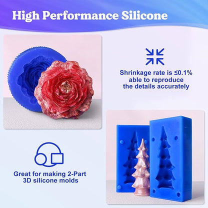 LET'S RESIN Silicone Mold Making Kit 30A,160oz/10Lbs Durable Mold Making Silicone Rubber, Fast Cure Platinum Cured Silicone, Self-Degassing Molding Silicone, Ideal for DIY Resin Molds & Silicone Molds