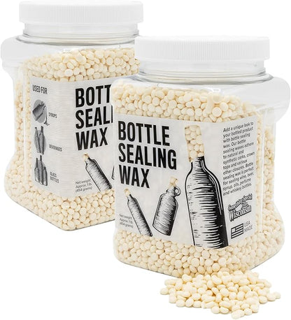 Blended Waxes, Inc. Bottle Sealing Wax, Pastille Wax Seal Beads For Wine, Beer, and Liquor Bottle Sealing, Seals Between 25-30 Bottles, 1 lb, Ivory Pearl