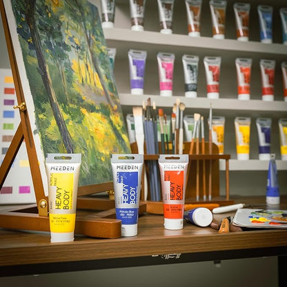 MEEDEN Acrylic Paint Vandyke Brown: 100ml/3.38oz Heavy Body Acrylic Paint Tube Bundled with Additional Titanium White Color for Art Craft Painting