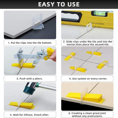 1/16” Tile Leveling System Spacers 4000 PCS Tile Leveling Clips Kit Prevent Tile lippage Leveler Spacers for DIY Professional Ceramic Tile and Stone Installation (1/16 IN, 4000)