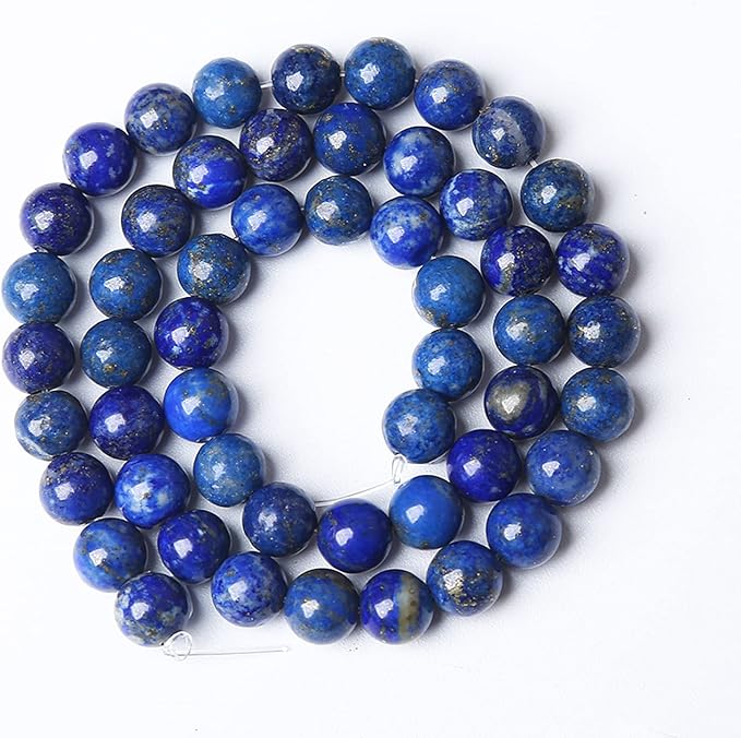 4mm 180PCS AAA+ Natural Lapis Lazuli Gemstone Beads Round Loose Stone Beads for Jewelry Making DIY Bracelets Necklace Earrings 32" 2 Strands