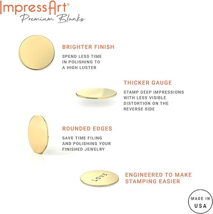 ImpressArt - Premium Metal Stamping Rectangle Blanks for Metal Stamping and Jewelry Making (24 Pack) (5/8" Rectangle Tag w/Ring, Alkeme)