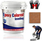Epoxy Floor Paint, Epoxy Colored Sand Floor Paint, High-Gloss Marble Effect Self-Leveling Coating, Waterproof, Non-Slip, Ultra-Durable for Garage, Basement, Wood Floors (Orange,8.8Ib)