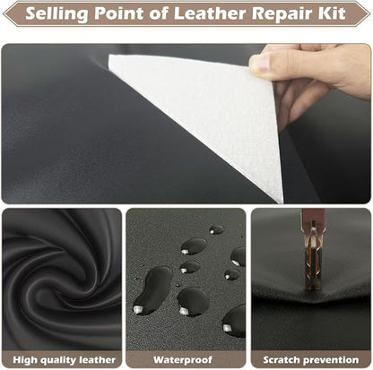 Leather Repair Tape, 23.6x79 inch Leather Patches for Furniture, Self Adhesive Leather Repair Patch for Sofas, Couches, Leather Covers, Seats, Chairs, Vinyl Repair Tape Red-Fine Grain