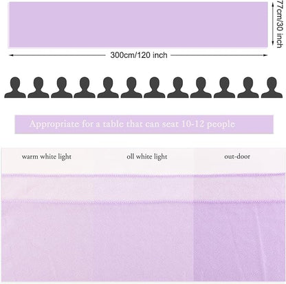 Lavender Chiffon Table Runner 30 x 120 Inches Romantic Sheer Fabric for Wedding Decorations, 10ft Baby Shower and Birthday Party Cake Table Decorations