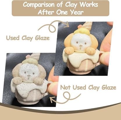 500ml Air Dry Clay Glaze, Clear Clay Varnish for Air Dry Clay Pottery, Waterproof and Scratch Resistant, Design for Air Dry Clay (Gloss Varnish)