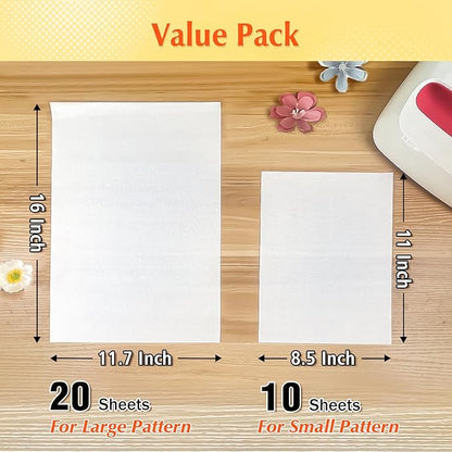 30 Pack PTFE Teflon Paper 16×11.7" 20 Sheets and Teflon Paper 8.5×11" 10 Sheets Mix Pack for Heat Press Heat Resistant Craft Mat,Sublimation Paper and Heat Transfer Paper Reusable
