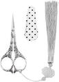 BIHRTC 4.5Inch Needlepoint Scissors Sharp Embroidery Scissor with Cover Tassel Stainless Steel Precision Shears Crochet Cross Shears for Beading Sewing Machine DIY Artwork Knitting