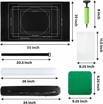 3000pc Jigsaw Puzzle Mat Roll Up, Black Felt, Classic Style, Portable, 39" x 39", 6+ Years