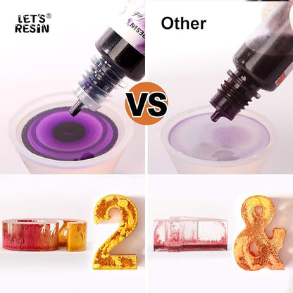 Alcohol Ink for Epoxy Resin LET'S RESIN Concentrated Alcohol Ink Set, 26 Vibrant Colors Alcohol-Based Resin Ink,Alcohol Paint Resin Dye for Resin Art, Tumblers, Resin Epoxy(Each 0.35oz)