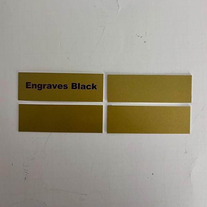 Blank Metal Plates for Laser Engraving - 4 Pack | Aluminum Sheets 0.020" Thick | CO2, Diode, Fiber Laser Compatible | Multiple Sizes & Colors (Gold (engraves black), 1x8.25 inch)