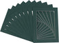 Pack of TEN 8x10 Mats Bevel Cut for 6x8 Photos - Acid Free Forest Green Precut Matboards For Pictures, Photos, Framing - 4-ply Thickness
