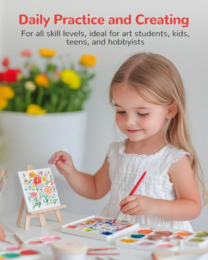 Mini Canvas Boards for Painting 24 Pack, 4x4 Inch Canvas Panels, 100% Cotton White Blank Art Supplies for Acrylics Oil Watercolor Tempera Paints