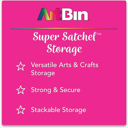 ArtBin 9101AB Super Satchel Slim with Removable Dividers, Art & Craft Organizer, [1] Plastic Storage Case, Clear, Divided Compartments