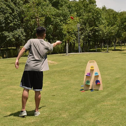 NI-ROU Vertical Cornhole Game with 8pcs Bags Wood Bean Bag Toss Games for Kids and Adults Outdoor & Indoor Use