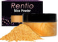 Renfio 100g Mica Powder Pigment Natural Fine Powdered Pigments Pearl Shimmer Epoxy Resin Dye for Painting Soap Making Slime Bath Bombs 3.5 Oz - Gold