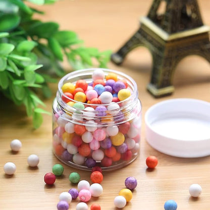 12 Pack 3 oz Plastic Container Jars with Lids Round Clear Travel Cosmetic Container Jars for Toiletries, Lotion, Cream, Ointments, Makeup, Rhinestone, Samples, Kitchen Storage (White)