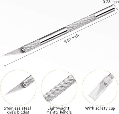 15 Pack Exacto Knife Set, Hobby Knife, Back to School Supplies Craft Knifes Kit for Art, Carving, DIY, Scrapbooking, Art, Cutting, Stencil(Silver)