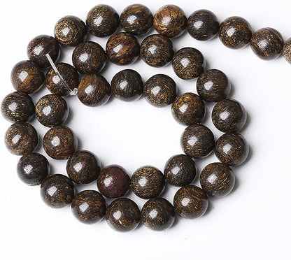 45pcs 8mm Natural Stone Beads Brown Bronzite Gemstone Round Loose Beads for Jewelry Making DIY Bracelet Necklace