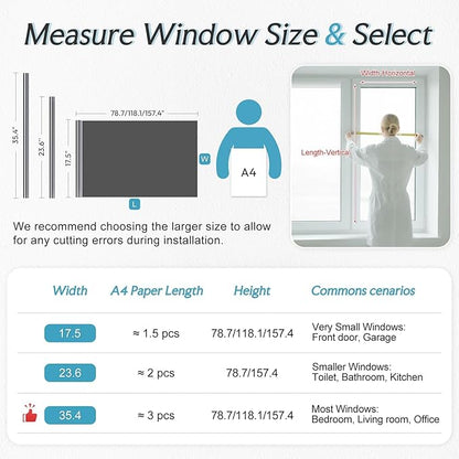 DOWELL One Way Window Privacy Film with 3 Tools Window Tint for Home Sun Blocking Heat Control Anti UV Reflective Mirror Covering See Out Not in for House and Office Black Silver 23.6" X 157.4"