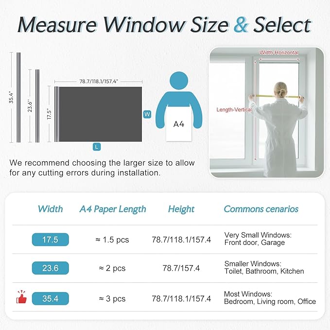 DOWELL One Way Window Privacy Film with 3 Tools Window Tint for Home Sun Blocking Heat Control Anti UV Reflective Mirror Covering See Out Not in for House and Office Black Silver 17.5" X 78.7"