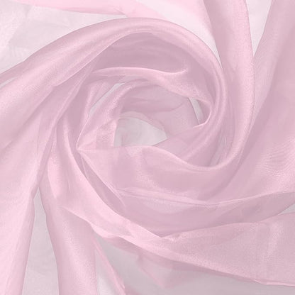 MECCANIXITY Iridescent Sheer Organza Fabric, 10 Yards x 59 Inches Solid Holographic Shiny Fabric Organza Cloth for Wedding, Curtains, Costume, Photo Background, Lotus Pink