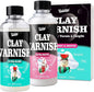 Air Dry Clay Glaze Kit - 2x100ml High Gloss Matte Varnish Sealant, Super Glossy Polymer Clay Glaze, Prevent Scratch Resistant, Yellowing, Waterproof - Clay Paint Kit for Pottery, Wood, Painting