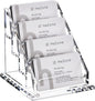 Acrylic Card Holder Clear Horizontal Business Card Organizer Stand for Desk 4 Slots 4 Tier Business Cards Stand for Women and Men,Office Desk Accessories,Organize 200 Cards-1 Pack(4Slots-H)