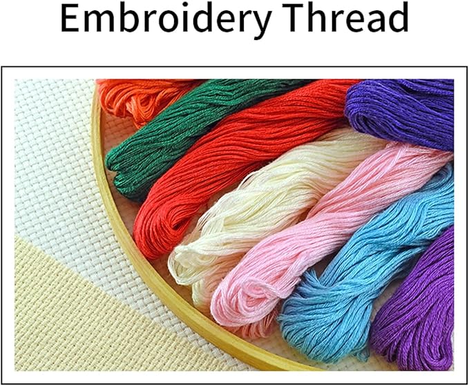 Joyhoor Cross Stitch Kits for Beginners Stamped Cross-Stitch Supplies Needlework preprint Embroidery Kits for Adults DIY Needlepoint Kits Embroidery Patterns 11CT-Rainbow Castle 18x18 inchs