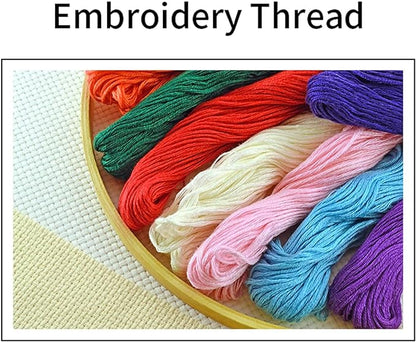 Joyhoor Cross Stitch Kits for Beginners Stamped Cross-Stitch Supplies Needlework preprint Embroidery Kits for Adults DIY Needlepoint Kits Embroidery Patterns 11CT-Dream Castle 18x18 inchs
