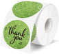 2" Holographic Thermal Label Stickers, Round Direct Thermal Label Stickers, Glitter Thermal Printer Sticker Labels for Gift Wrapping, Self-Adhesive Custom Logo Design-Glitter Green