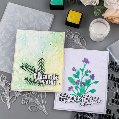 3D Embossing Folder and Metal Die Set for Card Making,Texture Fades Flower Background Embossing Template Paper Card Embossing Stencil for DIY Scrapbooking Photo Album Card Paper Craft Decoration