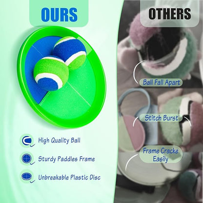 PlayZap Toss and Catch Ball Set Upgraded - Kids Baseball Toys Sturdy PVC for Family Games - Water-Resistant Great for Beach Pool Yard Outdoor - Gift for 3 4 5 6 7 8 9 10 11 12+ Years Old Boys Girls