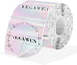 2" x 2" Square Transparent Thermal Labels Stickers, Clear Thermal Labels, Transparent Holographic Pink Direct Thermals Label, Perforation Line Design- 200 Sheets