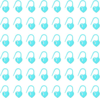 uxcell 200pcs Stitch Markers for Crocheting, Heart Shaped Crochet Marker Needle Clip Counter for Knitting Clothing Tag DIY Craft,Light Blue