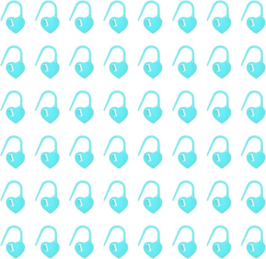 uxcell 200pcs Stitch Markers for Crocheting, Heart Shaped Crochet Marker Needle Clip Counter for Knitting Clothing Tag DIY Craft,Light Blue