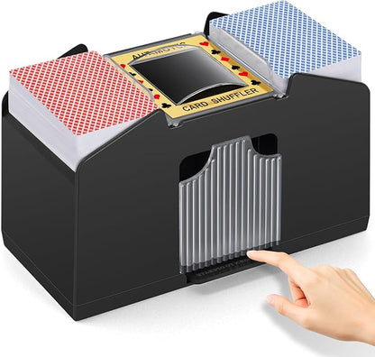 Unniweei Automatic Card Shuffler, Battery-Operated Electric Shuffler, Casino Card Game for Poker, Home Card Game, UNO, Phase10, Texas Hold'em, Blackjack, Home Party Club Game