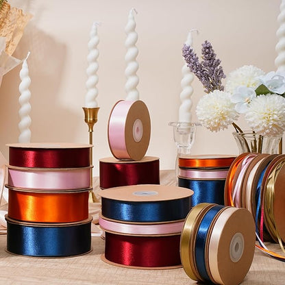 LaRibbons Nude Satin Ribbon 3/8 Inch 50 Yards Thin Luxury Double Faced Ivory Silk Ribbon for Flower Bouquet Crafts Gift Wrapping Wedding Bow Christmas Decoration